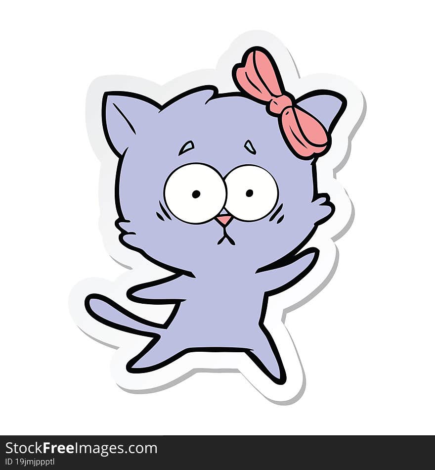 sticker of a cartoon cat