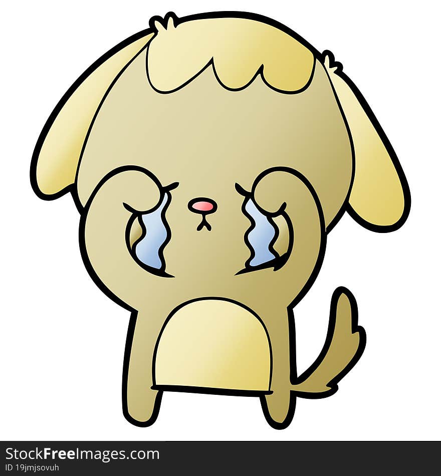 cartoon crying dog. cartoon crying dog