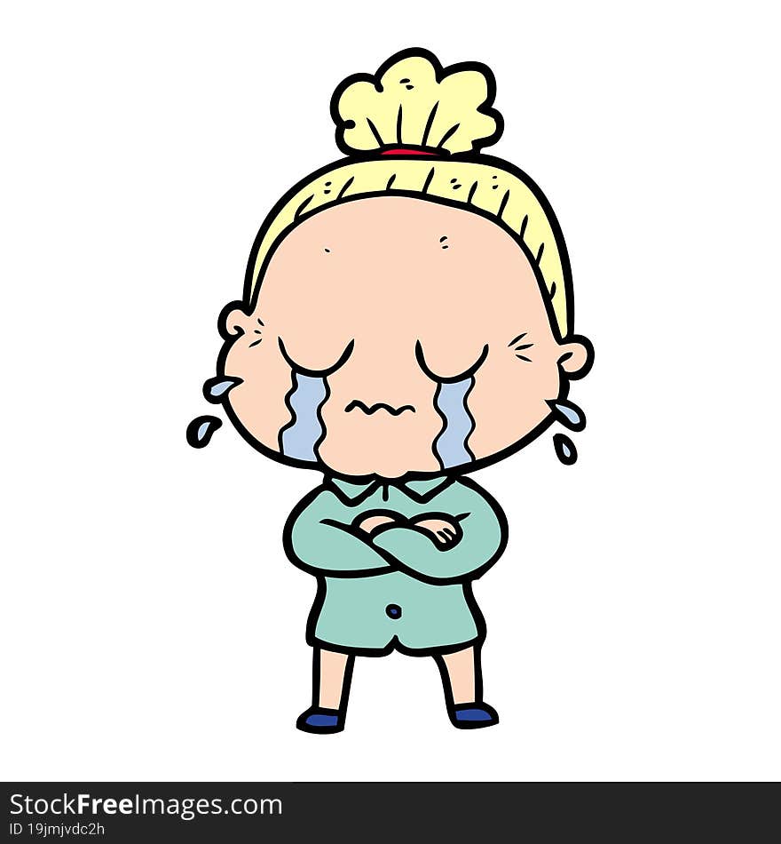 cartoon crying old lady. cartoon crying old lady