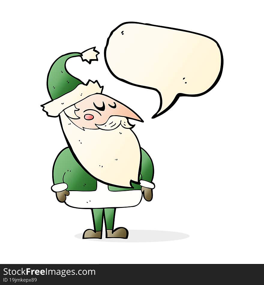 cartoon santa claus with speech bubble