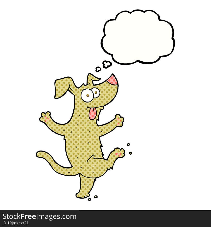 Thought Bubble Cartoon Dancing Dog