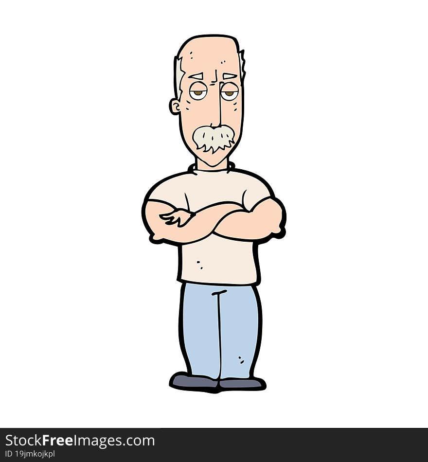 Cartoon Angry Man With Mustache