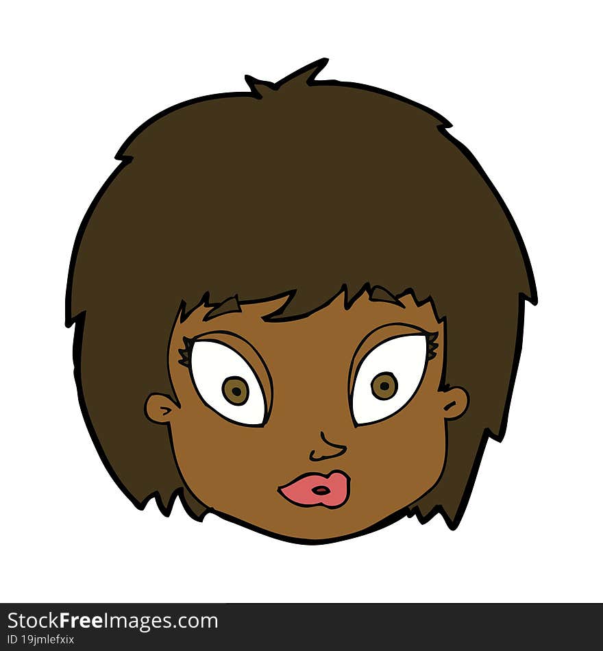 Cartoon Surprised Female Face