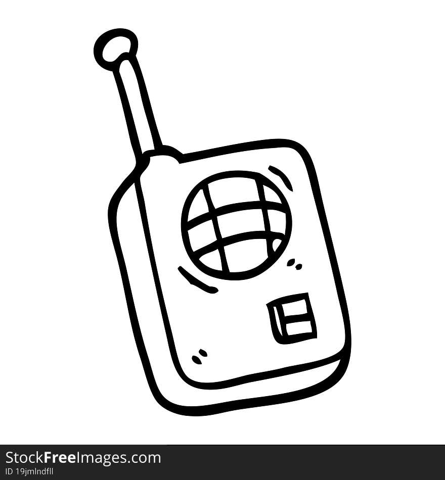 line drawing cartoon walkie talkie