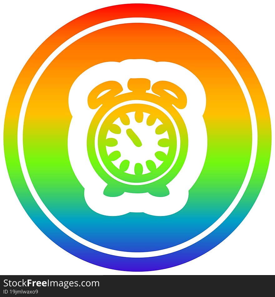 Alarm Clock Circular In Rainbow Spectrum