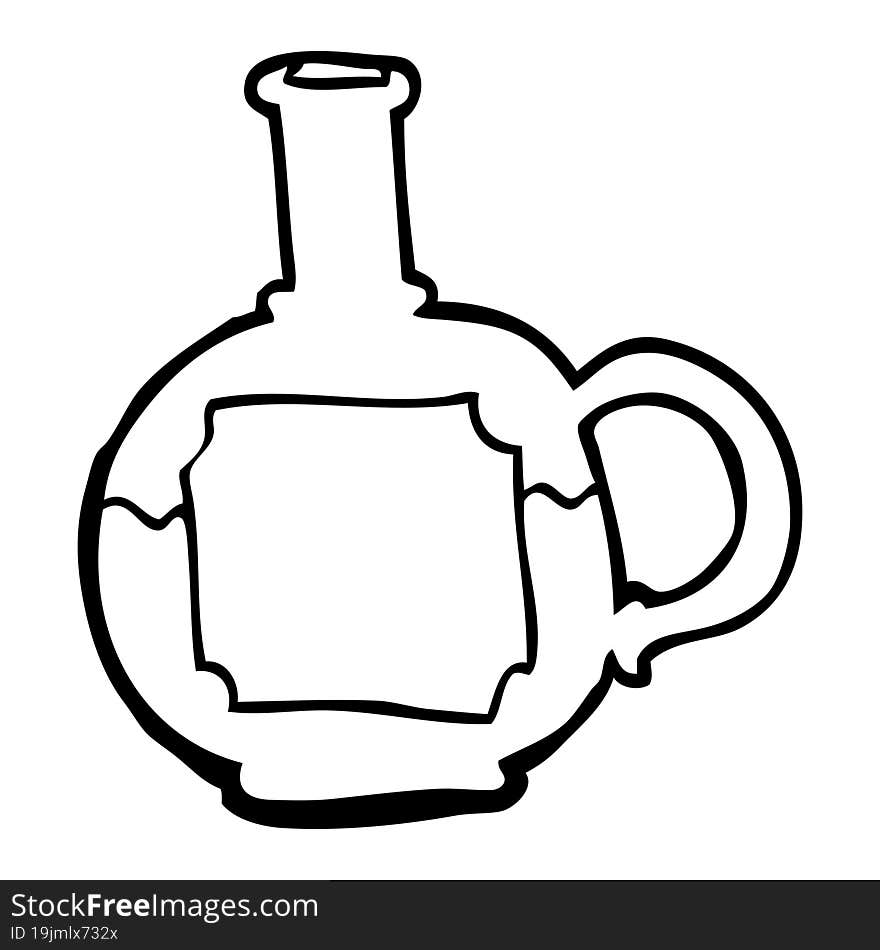 Line Drawing Cartoon Food Bottle