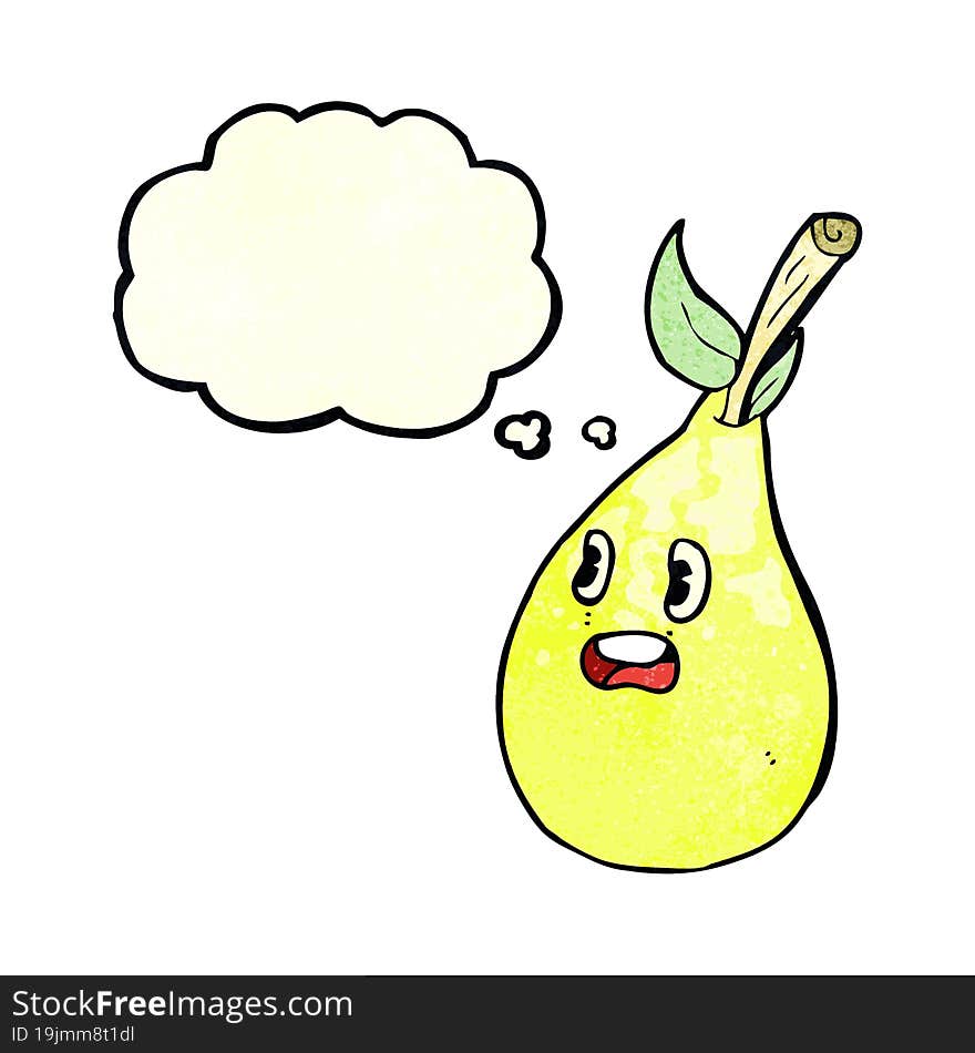 Cartoon Pear With Thought Bubble