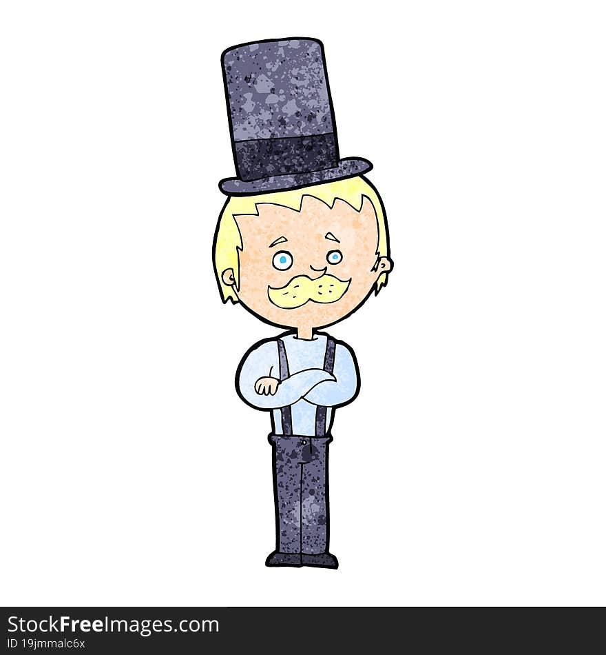 cartoon man in top hat