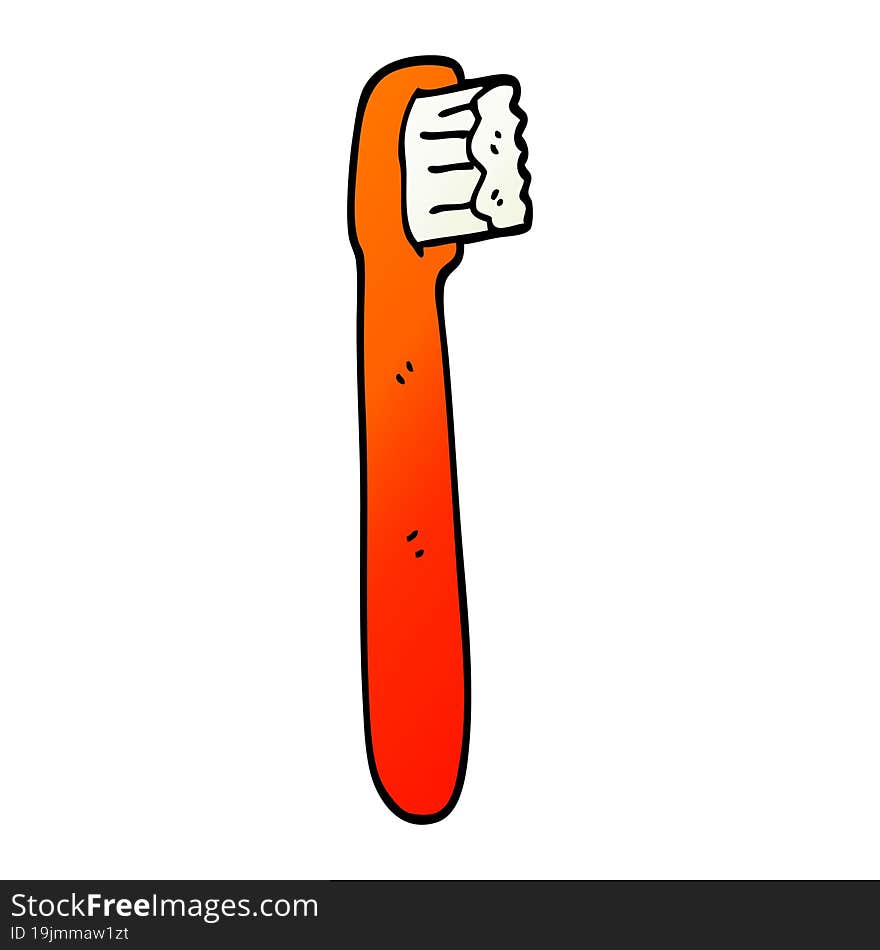 Vector Gradient Illustration Cartoon Tooth Brush