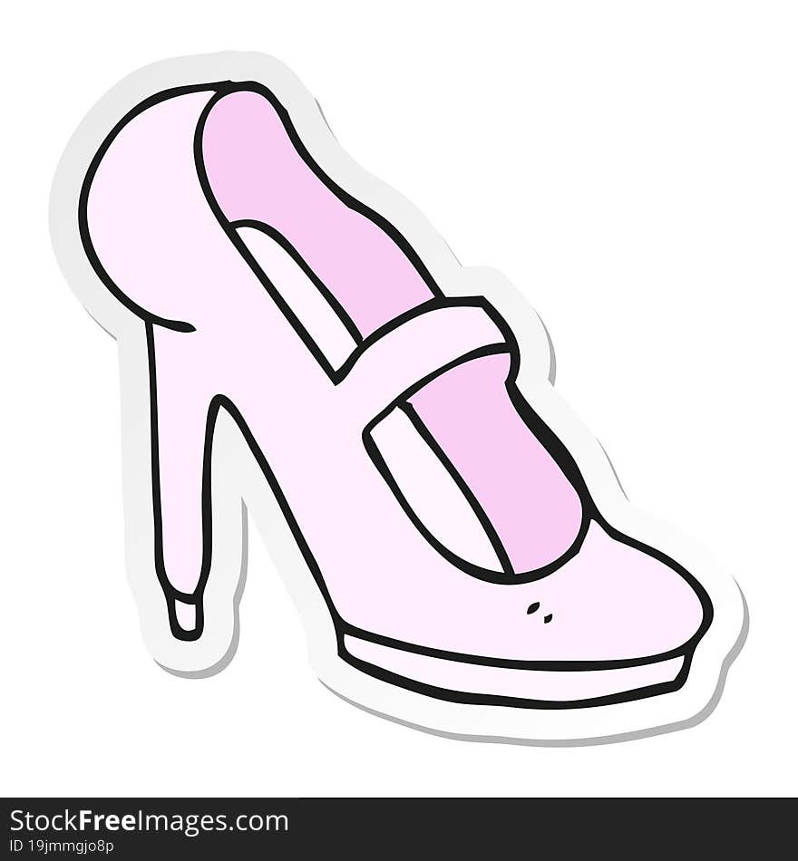 sticker of a cartoon high heeled shoe