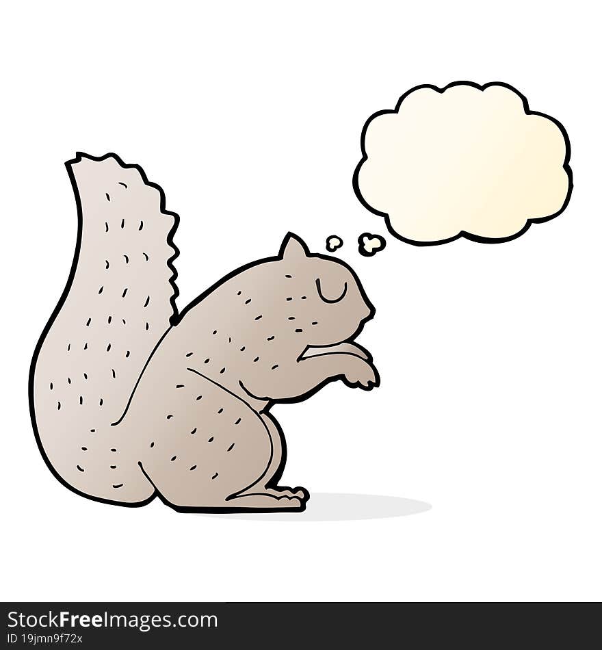 cartoon squirrel with thought bubble