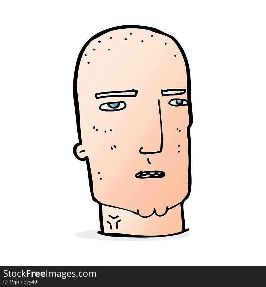 Cartoon Bald Tough Guy