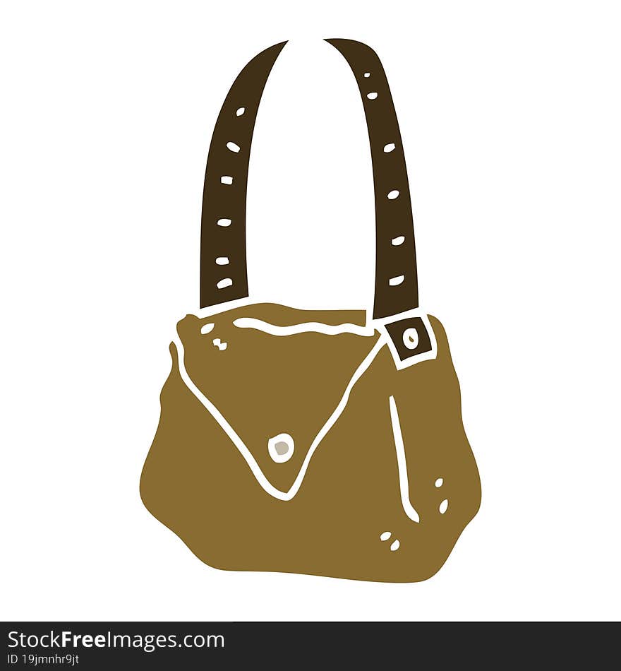 flat color illustration cartoon satchel