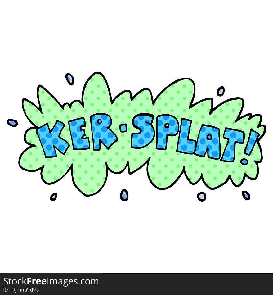 cartoon doodle words ker splat