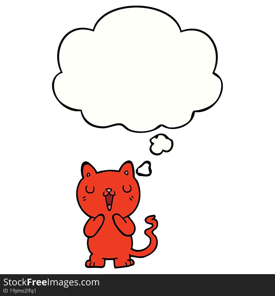 cartoon cat with thought bubble. cartoon cat with thought bubble