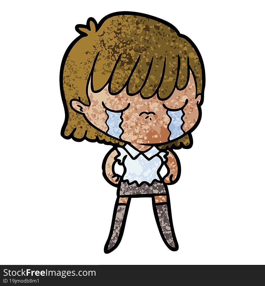 cartoon woman crying. cartoon woman crying