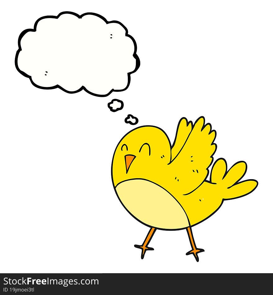 Thought Bubble Cartoon Bird