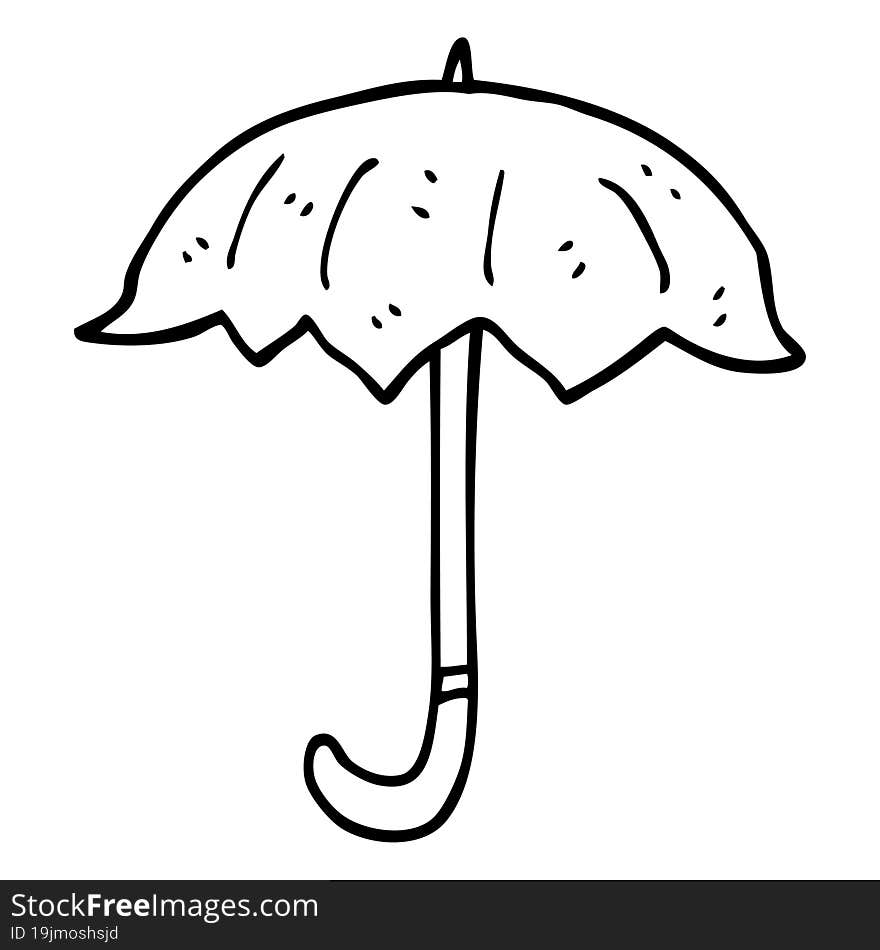 line drawing cartoon open umbrella