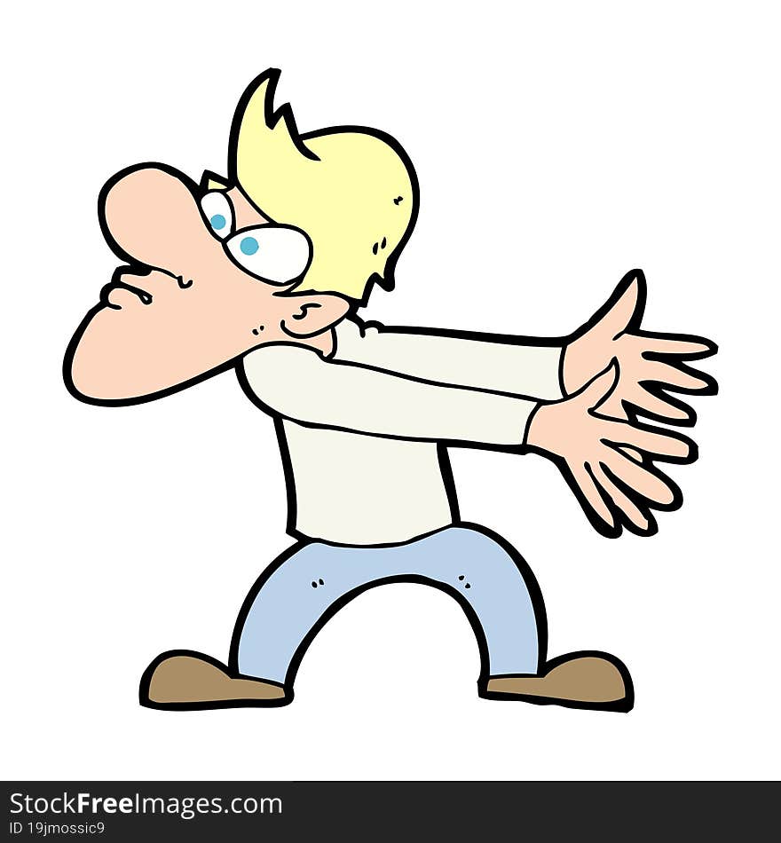 cartoon annoyed man gesturing