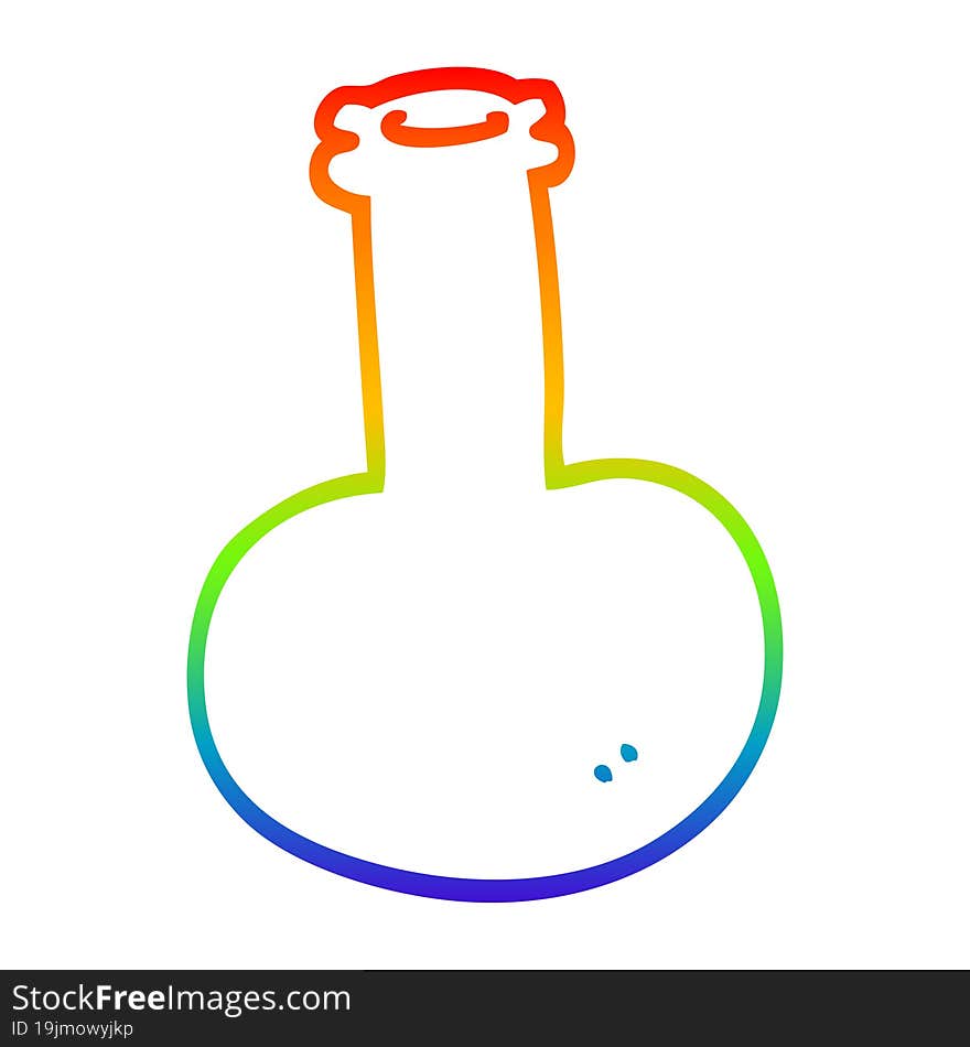 rainbow gradient line drawing cartoon glass bottle