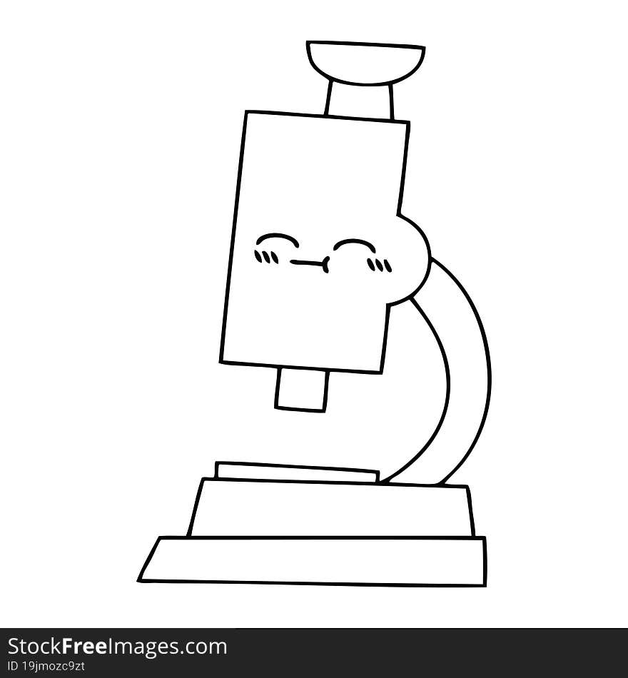 line drawing cartoon microscope