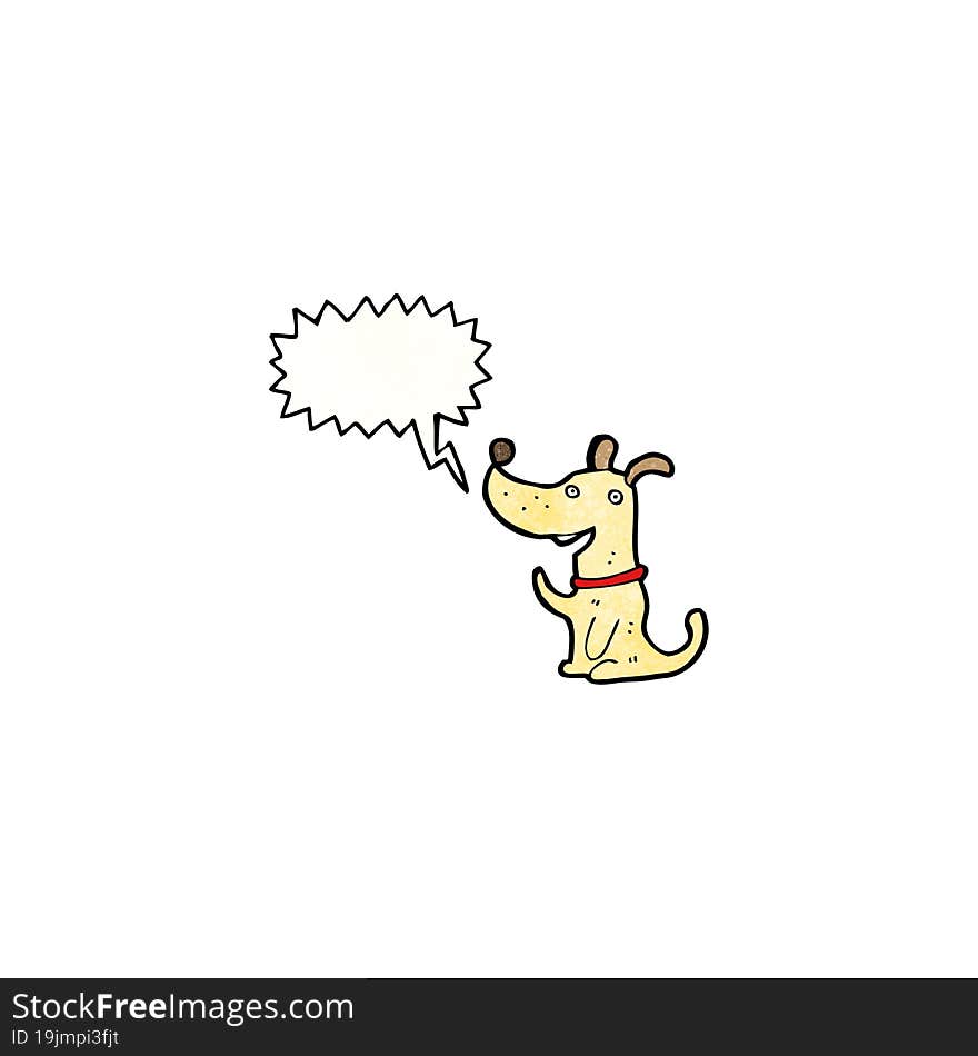 cartoon little dog with speech bubble