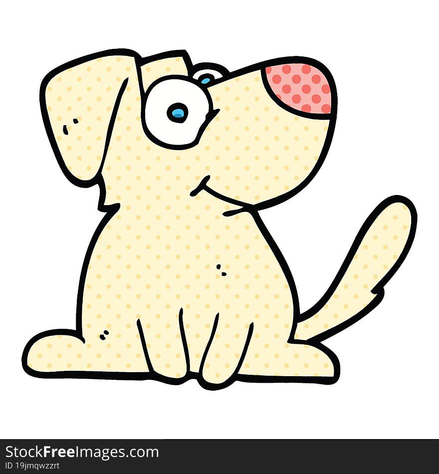 Comic Book Style Cartoon Happy Dog