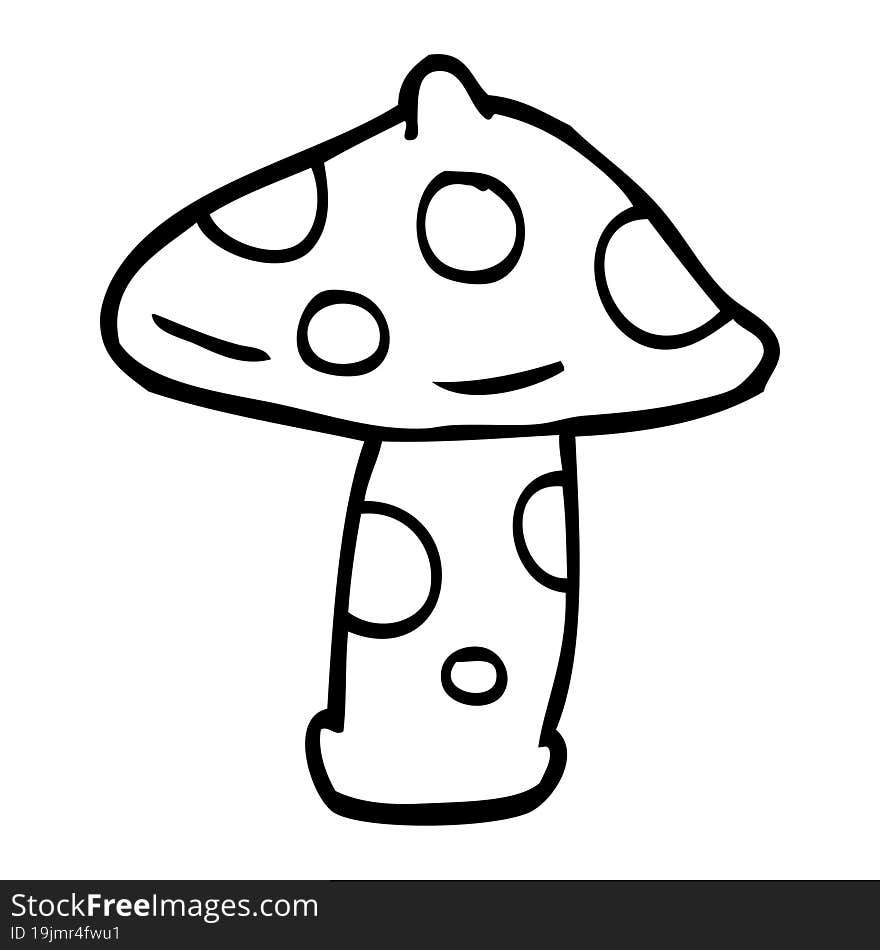 Line Drawing Cartoon Toadstool