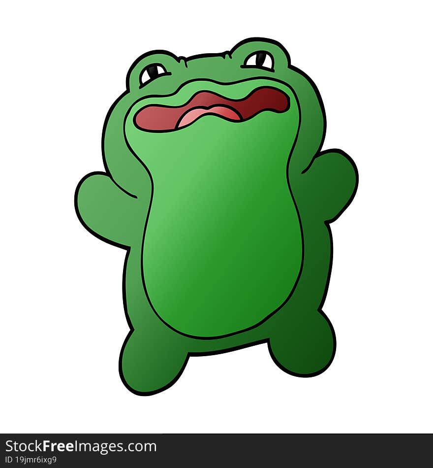 funny cartoon doodle frog