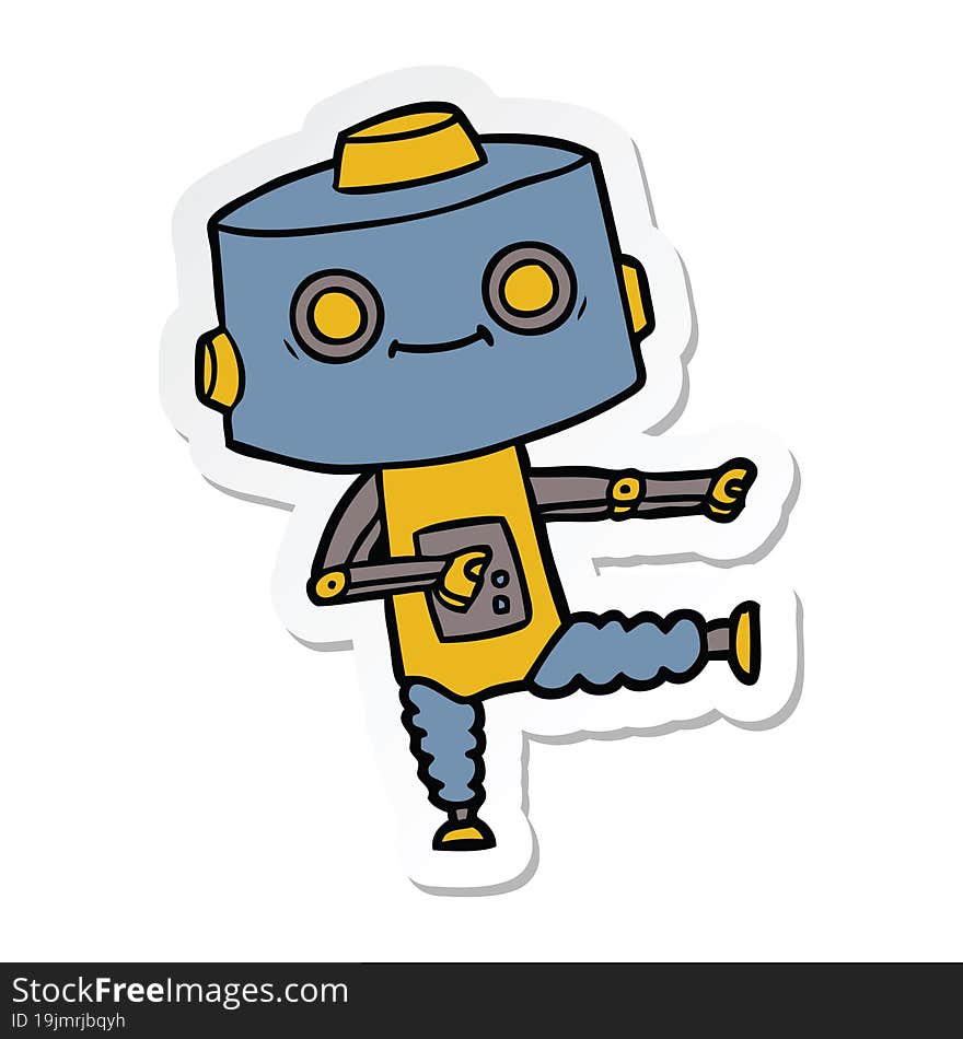 sticker of a cartoon robot