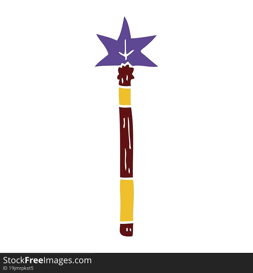 cartoon doodle magic wand