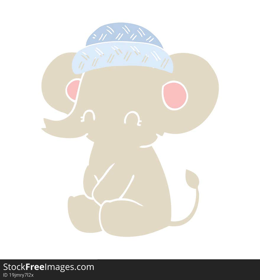 flat color style cartoon cute elephant