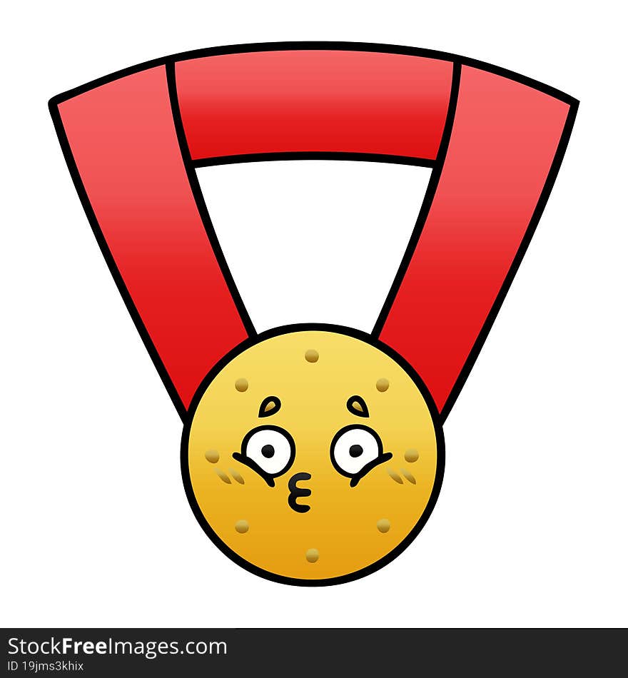 gradient shaded cartoon of a gold medal