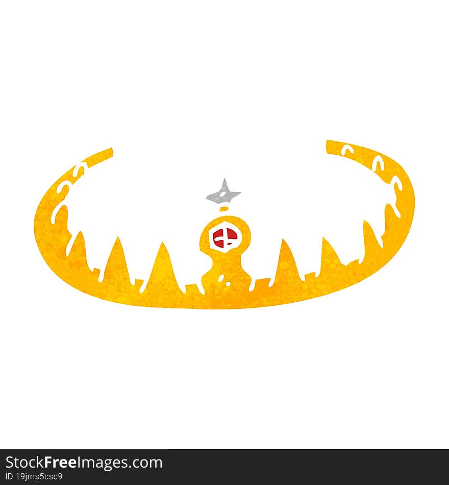 freehand retro cartoon tiara