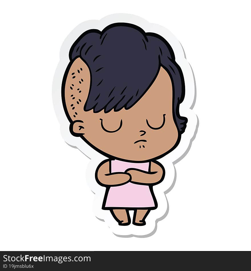 sticker of a cartoon woman