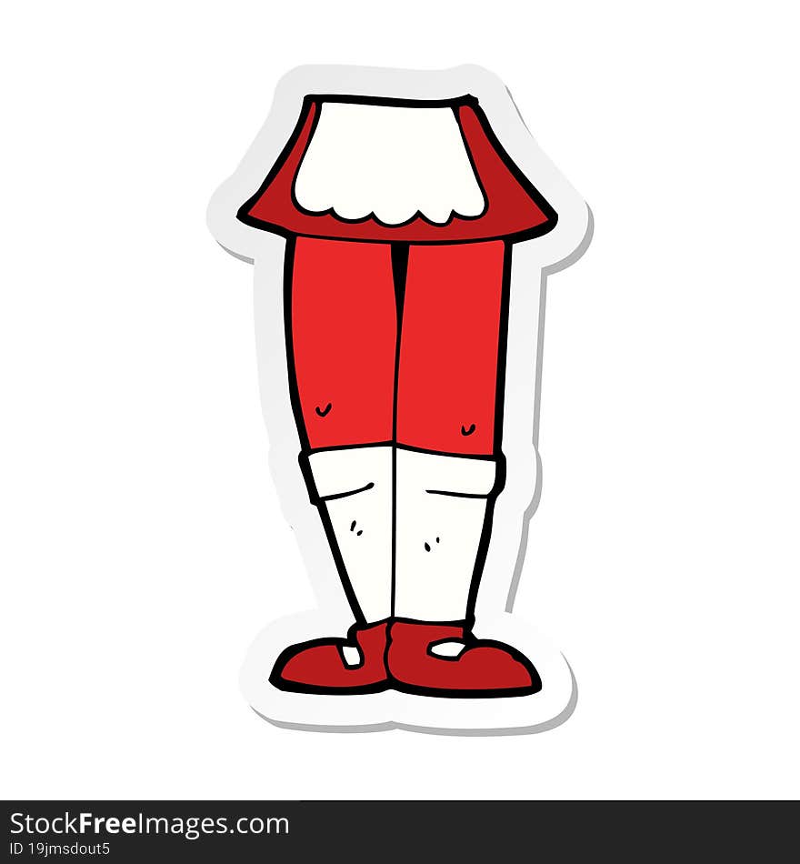 Sticker Of A Cartoon Female Legs