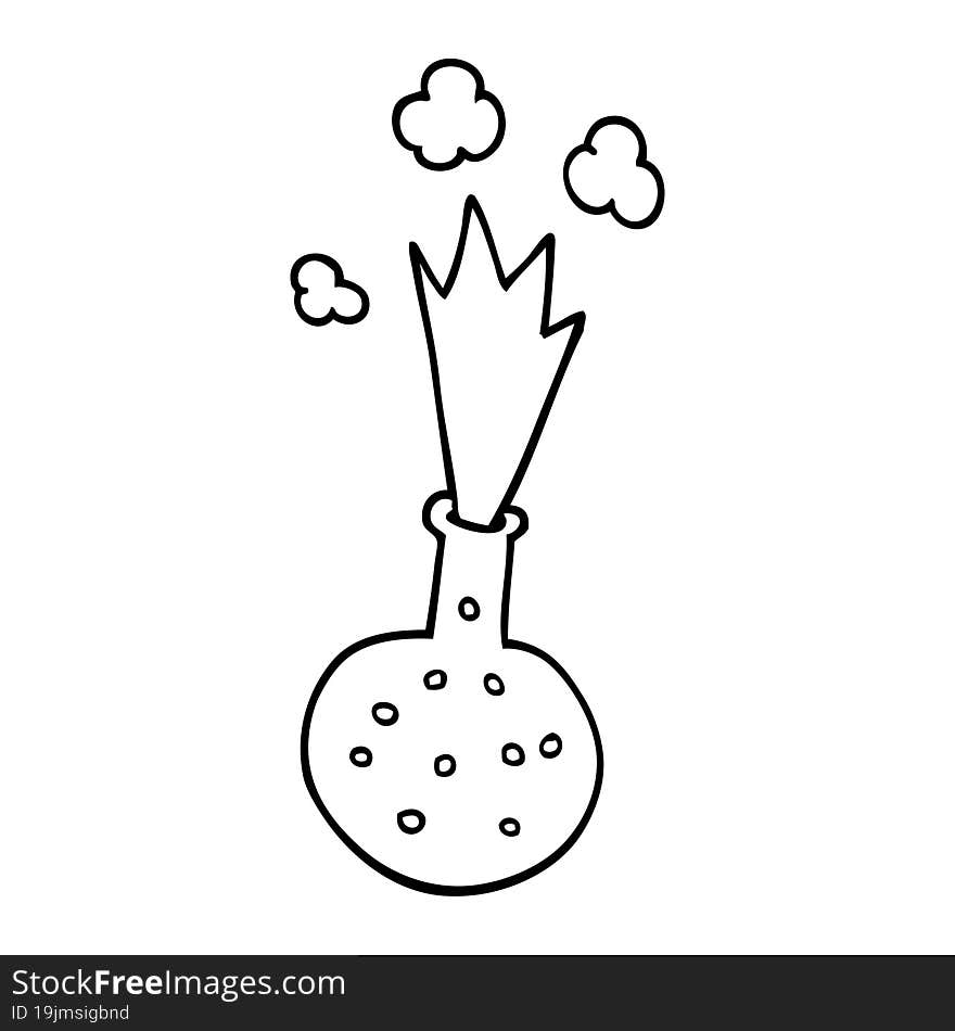 line drawing cartoon chemical reaction