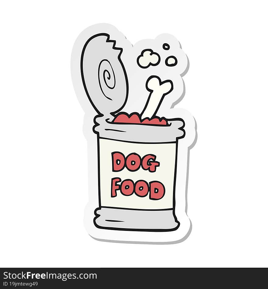 Sticker Of A Cartoon Dog Food