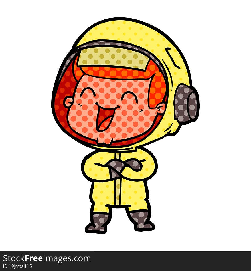 happy cartoon astronaut. happy cartoon astronaut