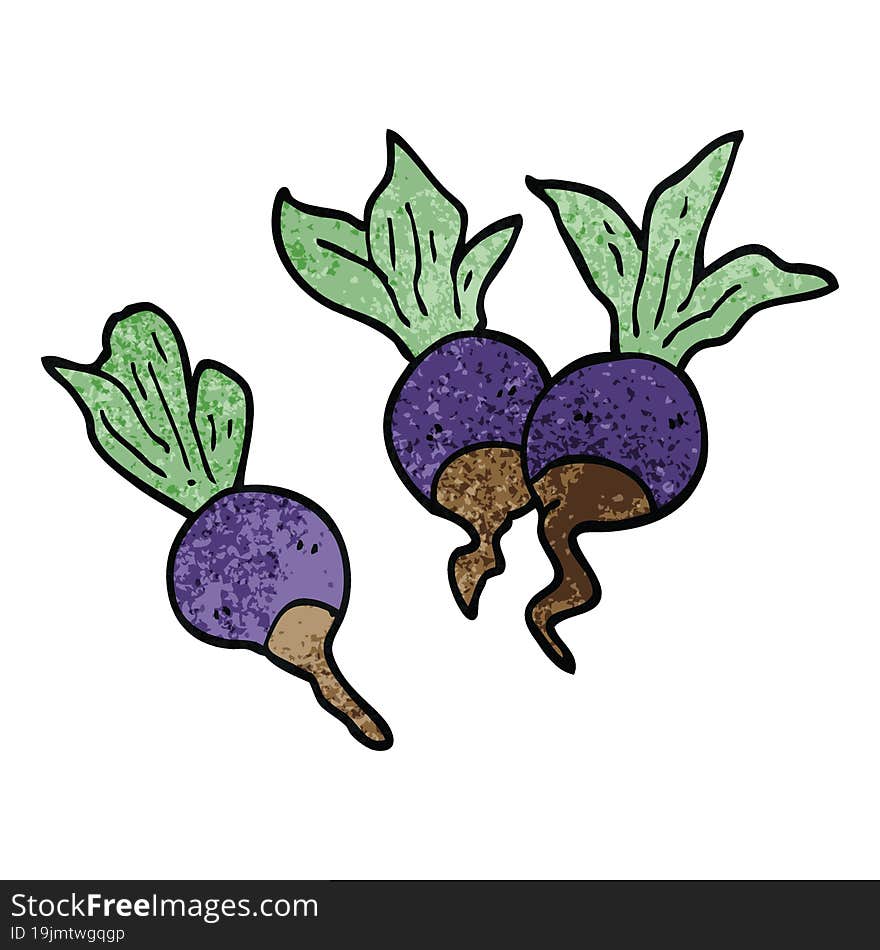 cartoon doodle beetroot plants