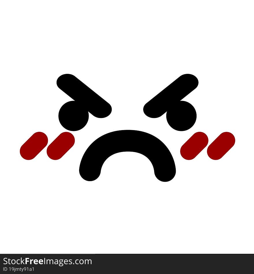 Angry Mean Face Icon