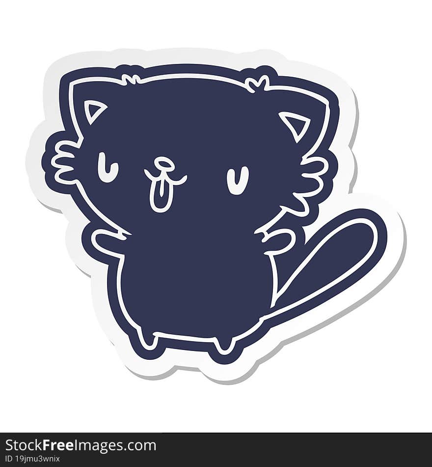 cartoon sticker of cute kawaii cat