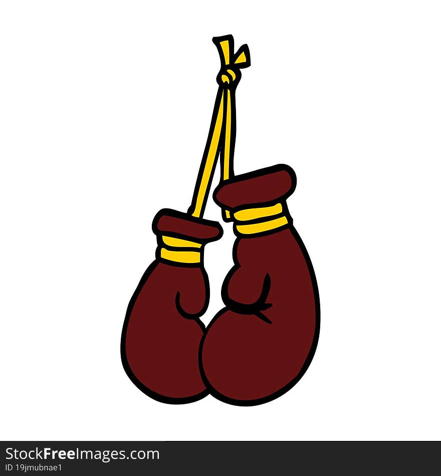 cartoon doodle boxing gloves