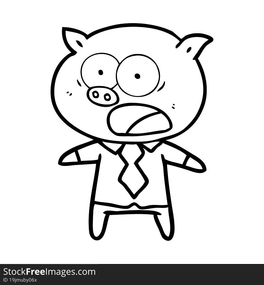 cartoon pig shouting. cartoon pig shouting