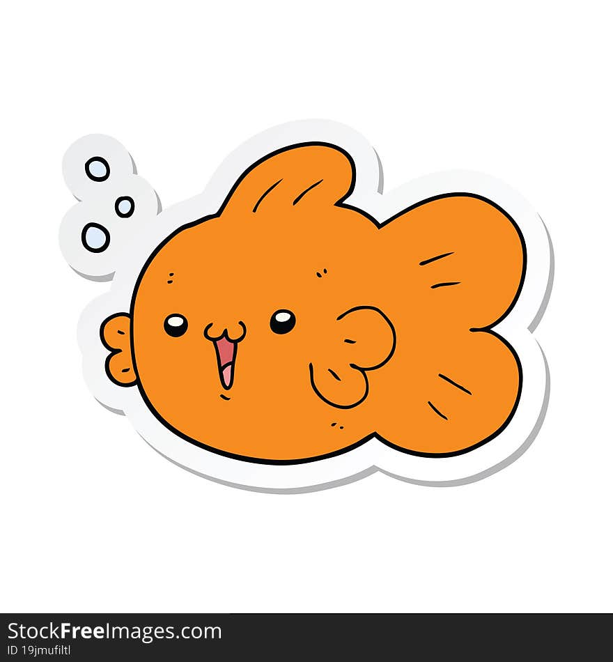 sticker of a cartoon fish