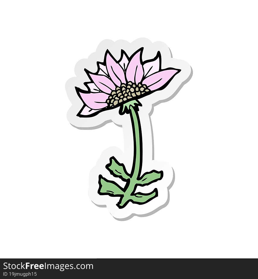 sticker of a cartoon flower