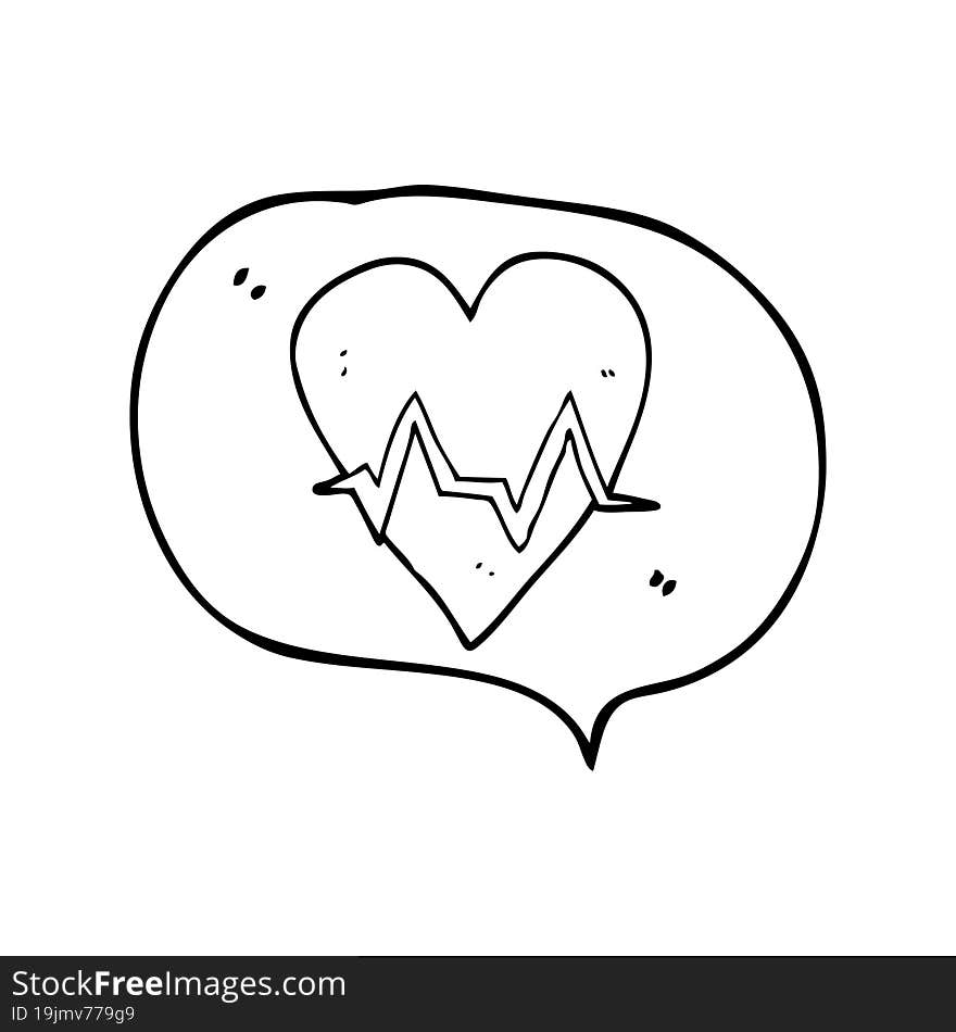 speech bubble cartoon heart rate pulse symbol