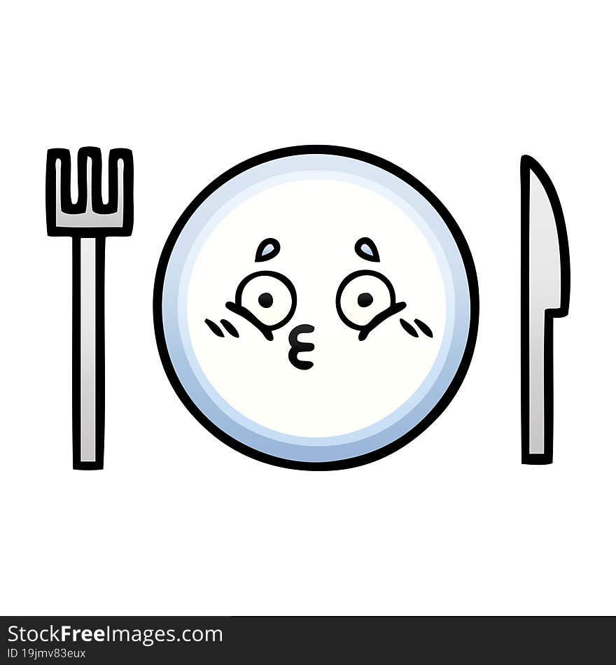 gradient shaded cartoon of a dinner plate