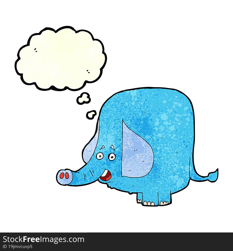 Cartoon Funny Elephant With Thought Bubble