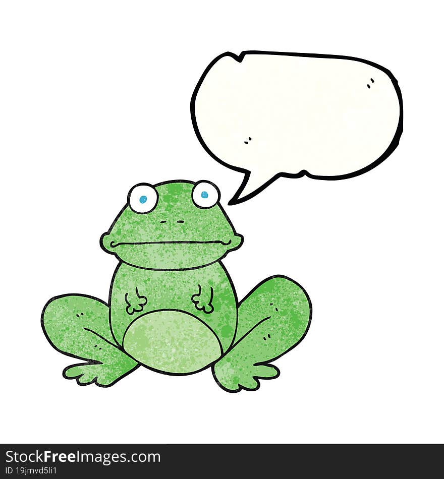 speech bubble textured cartoon frog